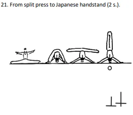 From split press to Japanese handstand (2 s.).