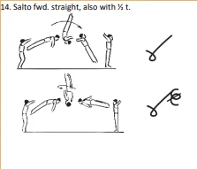 Salto fwd. straight, also with ½ t