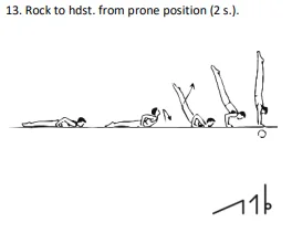 Rock to hdst. from prone position (2 s.).