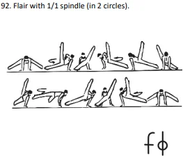 Flair with 1/1 spindle (in 2 circles).
