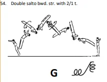 Double salto bwd. str. with 2/1 t.
