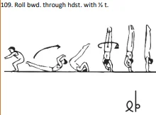 Roll bwd. through hdst. with ½ t