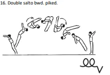 Double salto bwd. piked.
