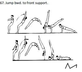Jump bwd. to front support.