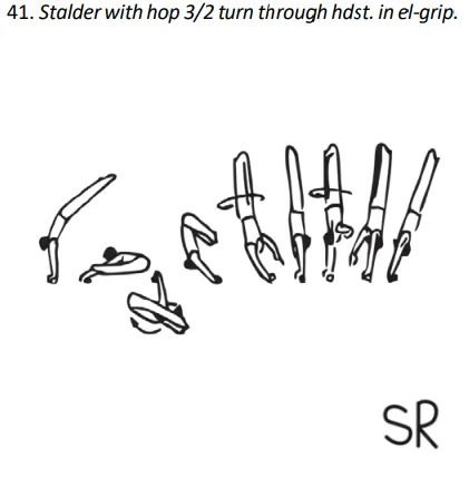 Stalderwith hop 3/2 turn through hdst. in el-grip.