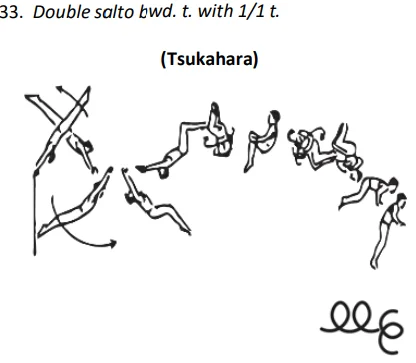 Double salto bwd. t. with 1/1 t.