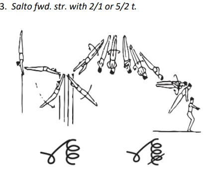 Salto fwd. str. with 2/1 or 5/2 t.