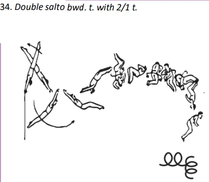 Double salto bwd. t. with 2/1 t