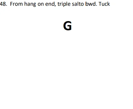 From hang on end, triple salto bwd. Tuck