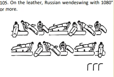 On the leather, Russian wendeswing with 1080° or more.