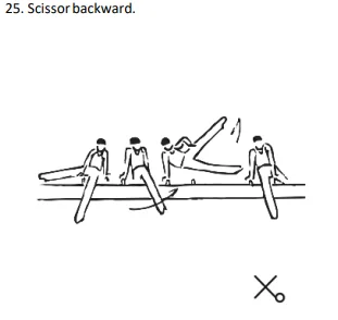 Scissor backward.