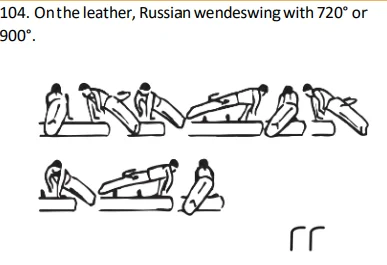 On the leather, Russian wendeswing with 720° or 900°.