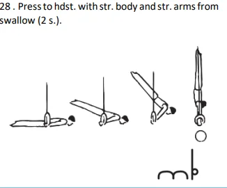 Press to hdst. with str. body and str. arms from swallow (2 s.).