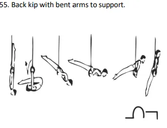 Back kip with bent arms to support.