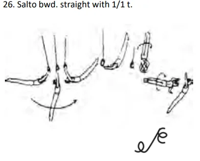 Salto bwd. straight with 1/1 t.