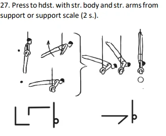 Press to hdst. with str. body and str. arms from support or support scale (2 s.).