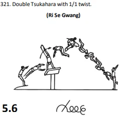 Double Tsukahara with 1/1 twist