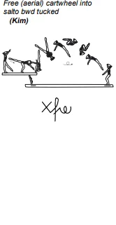 Free (aerial) cartwheel into salto bwd tucked