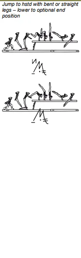 Jump to hstd with bent or straight legs – lower to optional end position