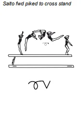 Salto fwd piked to cross stand