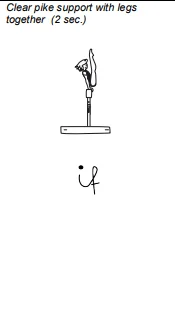 Clear pike support with legs together (2 sec.)