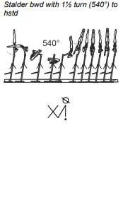 Stalder bwd with 1½ turn (540°) to hstd