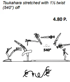 Tsukahara stretched with 1½ twist (540°) off