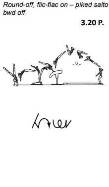 Round-off, flic-flac on – piked salto bwd off